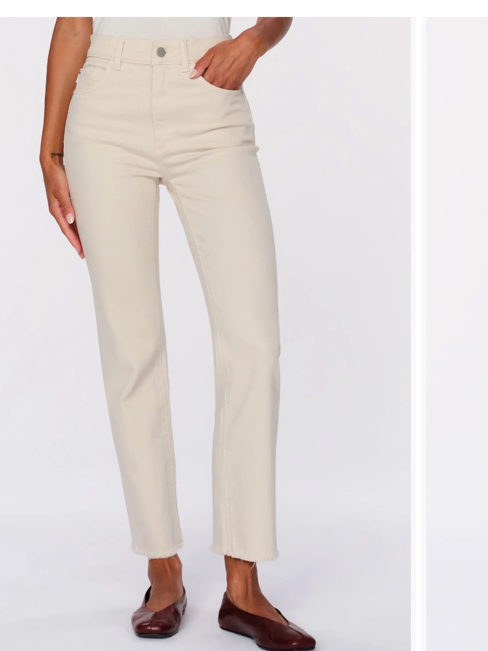 DL1961 Patti straight high rise vintage in Cream